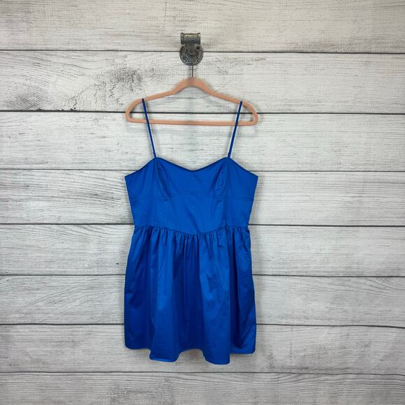 French Connection Women's Blue Sweetheart Sleeveless Mini Dress Size 12 - Picture 1 of 9